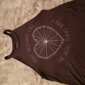 American Eagle "Ain't Nothing Like the Real Thing" black muscle tank